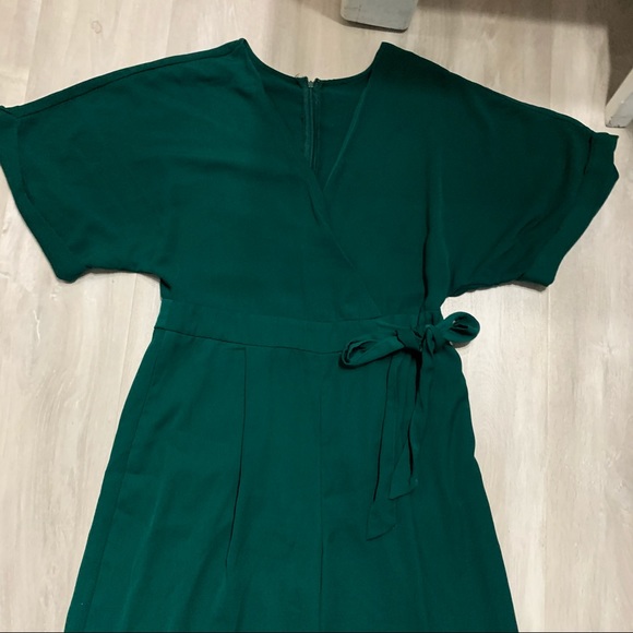 Forever 21 Emerald Dark Green Jumpsuit Sz L - Picture 6 of 10
